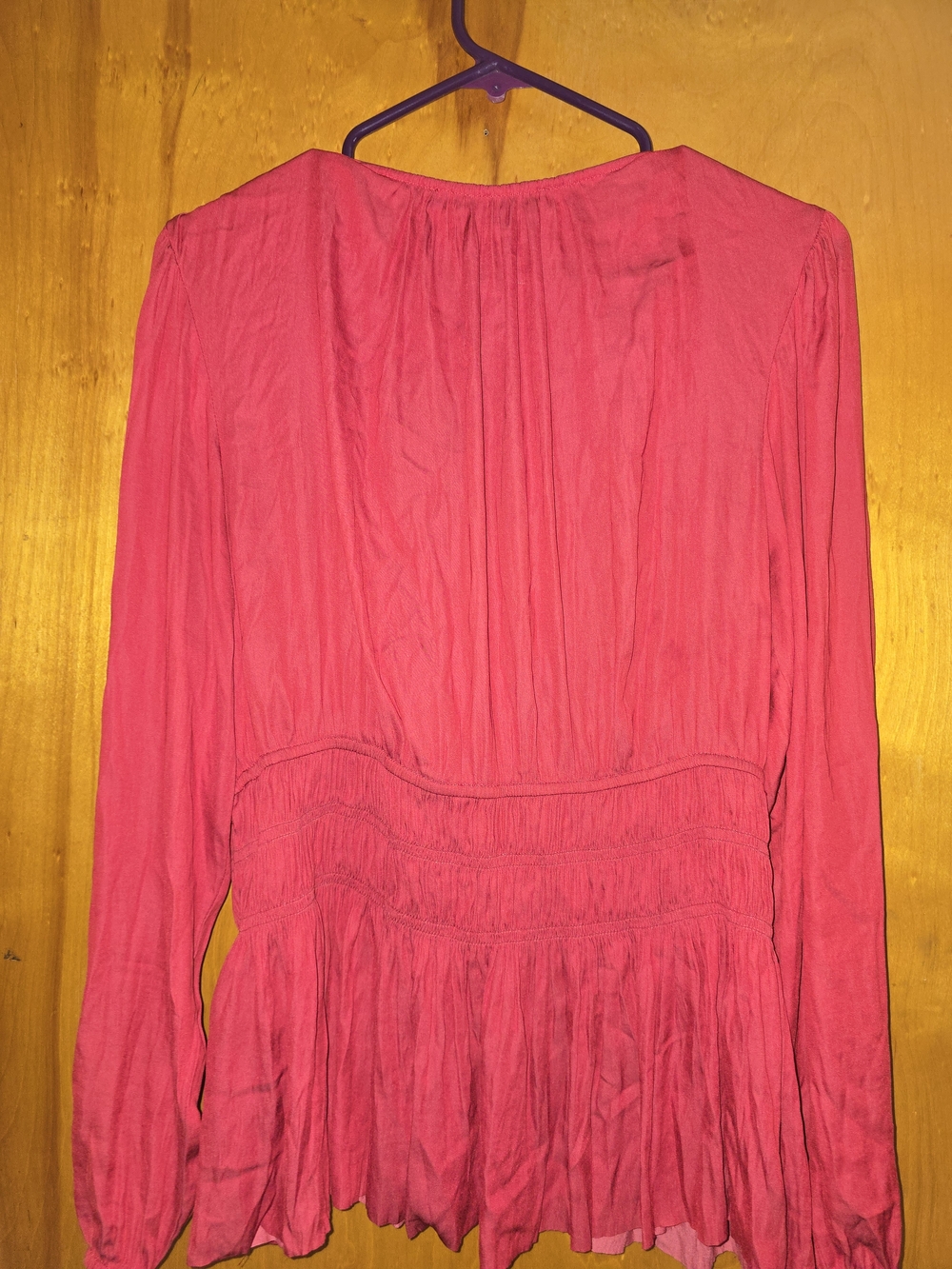 White House Black Market Long Sleeve Peplum Dress - Pink